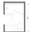 Small bathroom layout with walk in shower, sink and toilet by Studium Dekor.